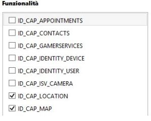 The Features section that we find in the file WMAppManifest